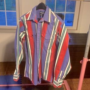 Vintage Wrangler Button Up Long Sleeve 16-35 (fits like a Large.